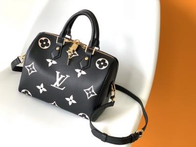 cheap quality Louis Vuitton White Speedy Bandoulière 25 M58947 black